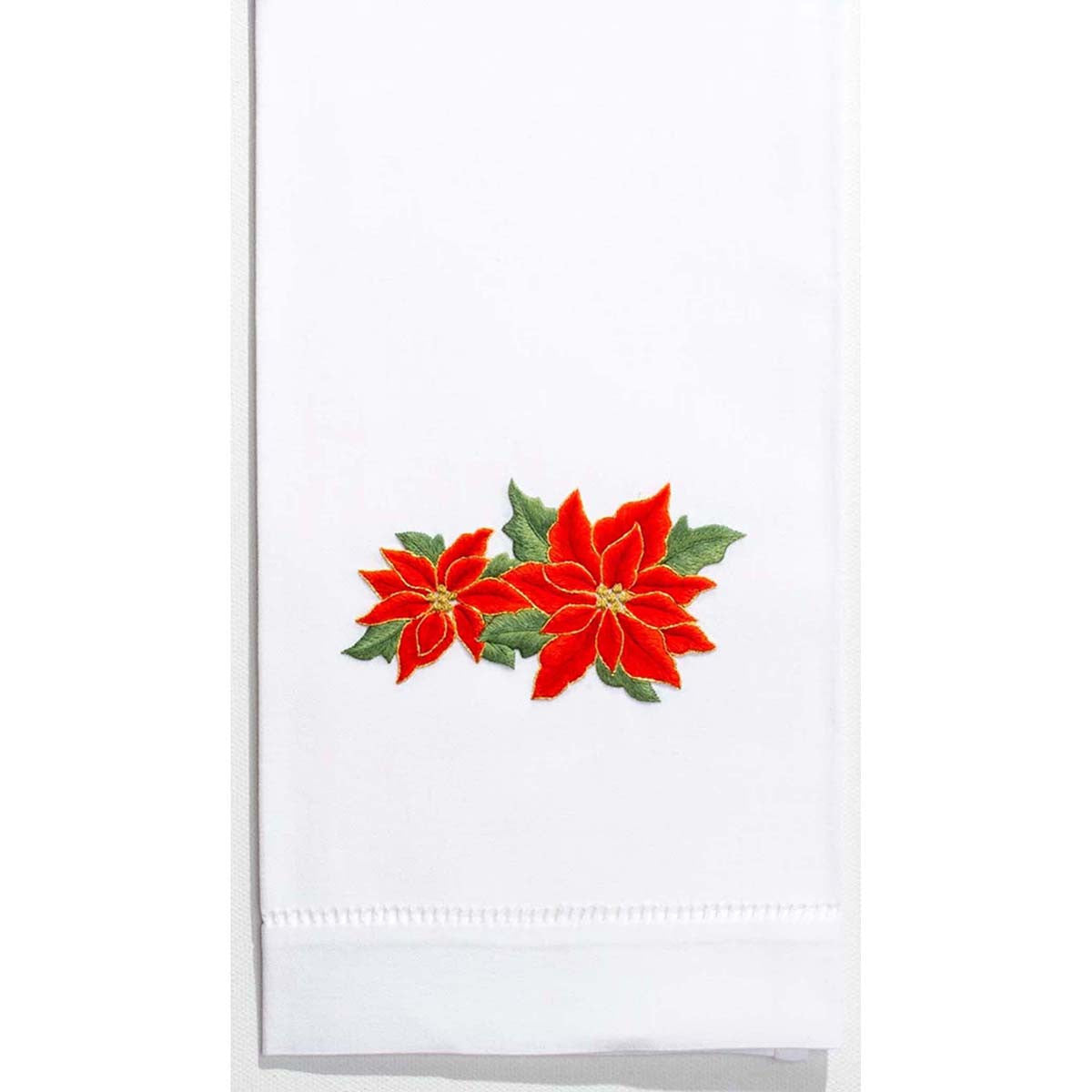 An image of Henry Handwork Poinsettia Guest Towel