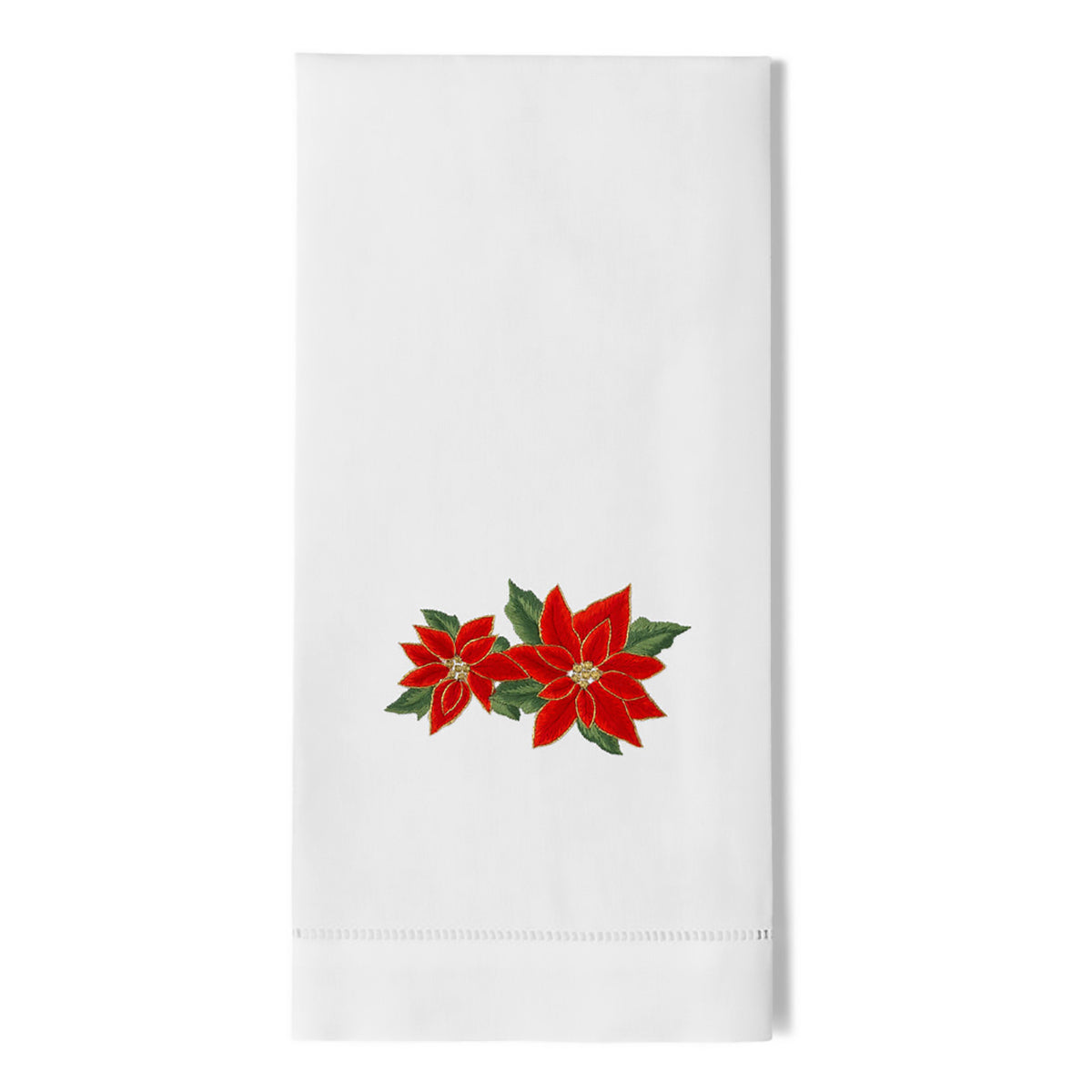 An image of Henry Handwork Poinsettia Guest Towel