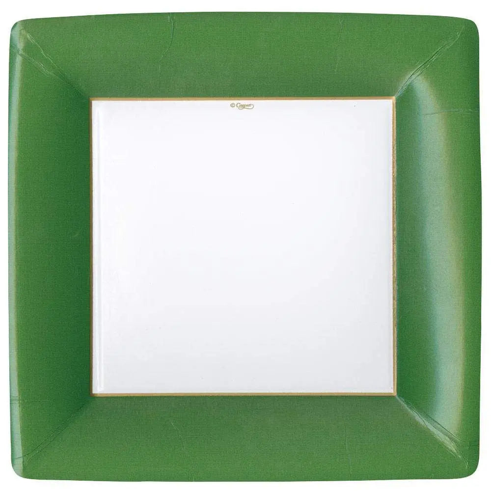 Caspari Grosgrain Dinner Plate in Hunter Green