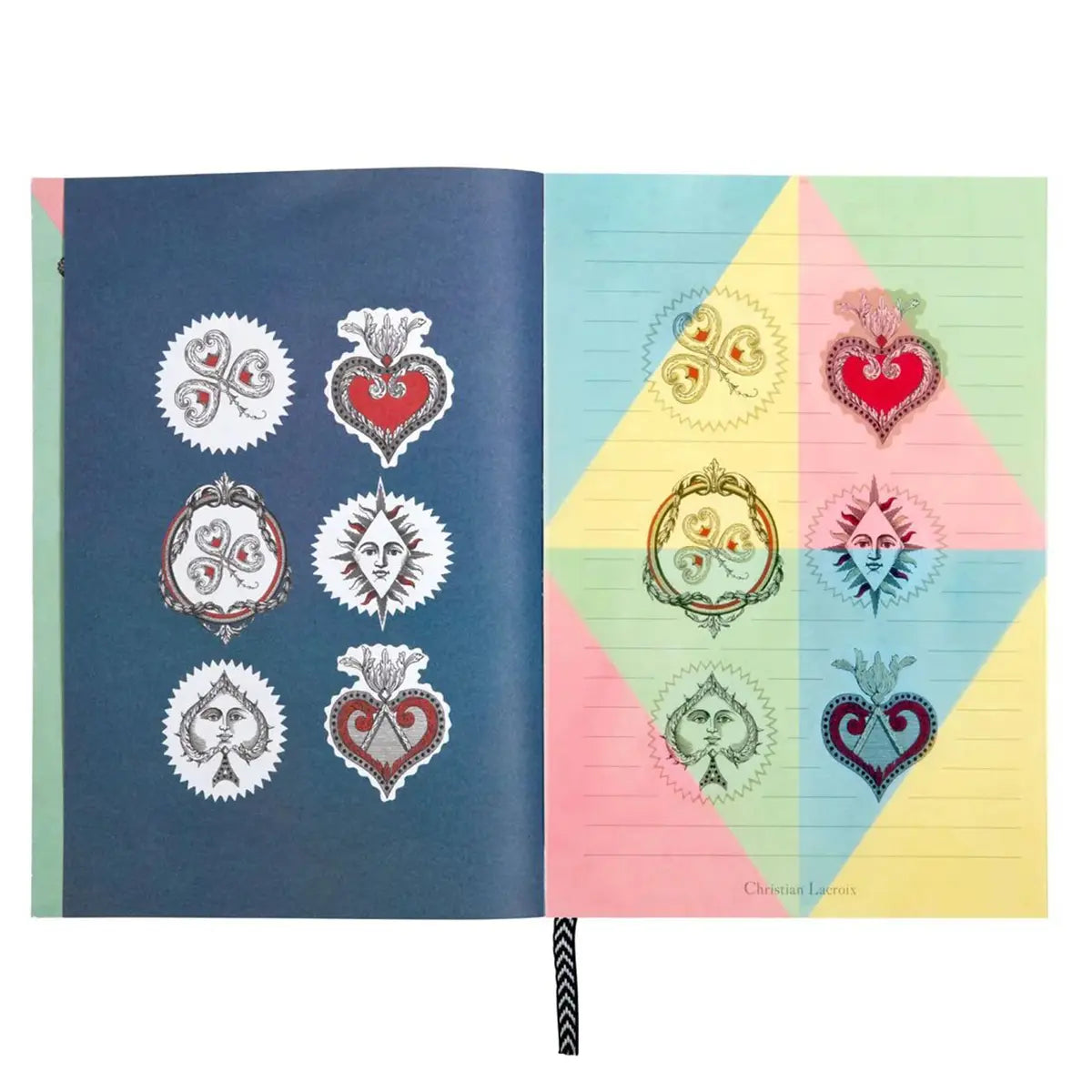 Inside pages of Hachette Christian Lacroix A5 Poker Face Notebook