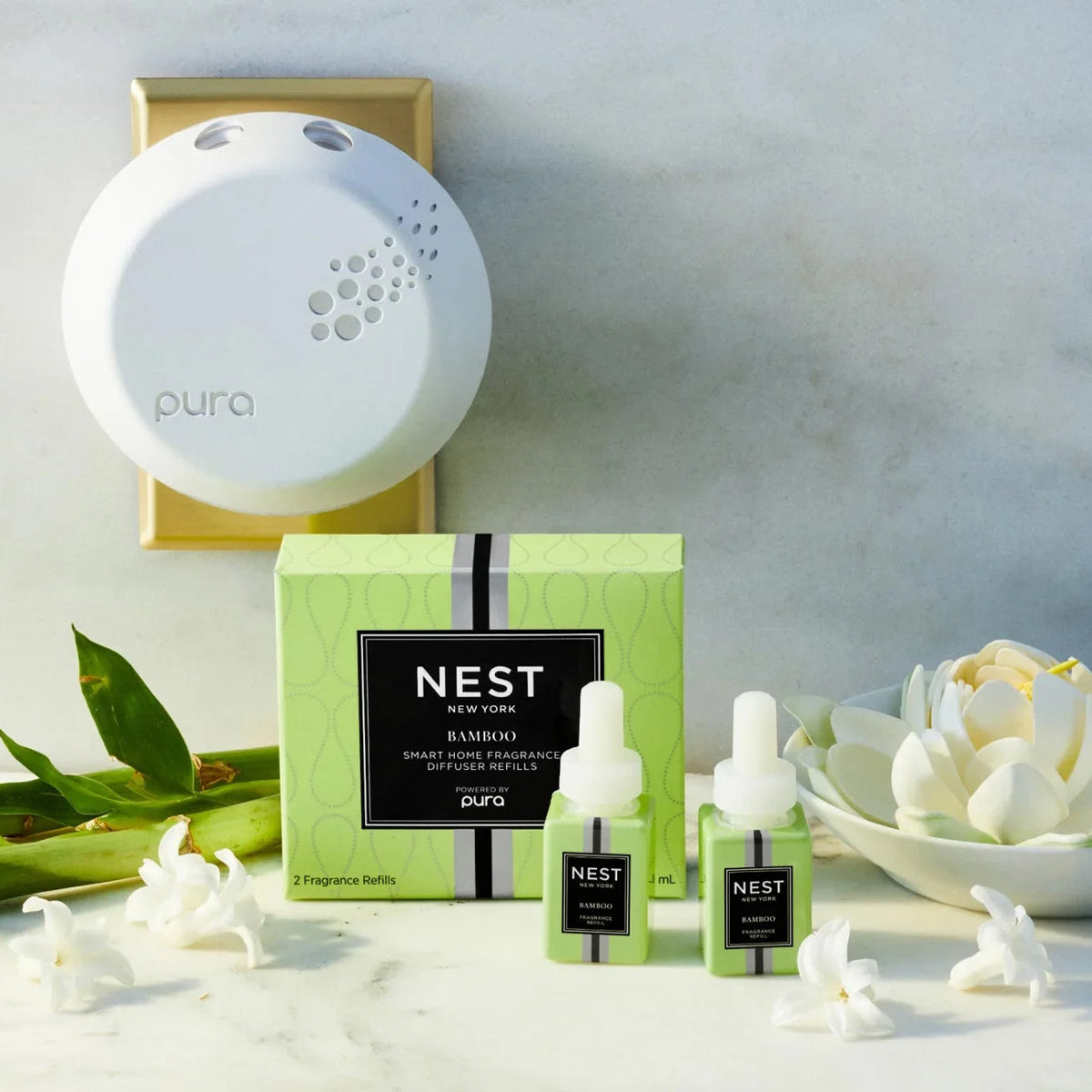 An image of Nest Fragrances Bamboo Pura Smart Diffuser Refill Set