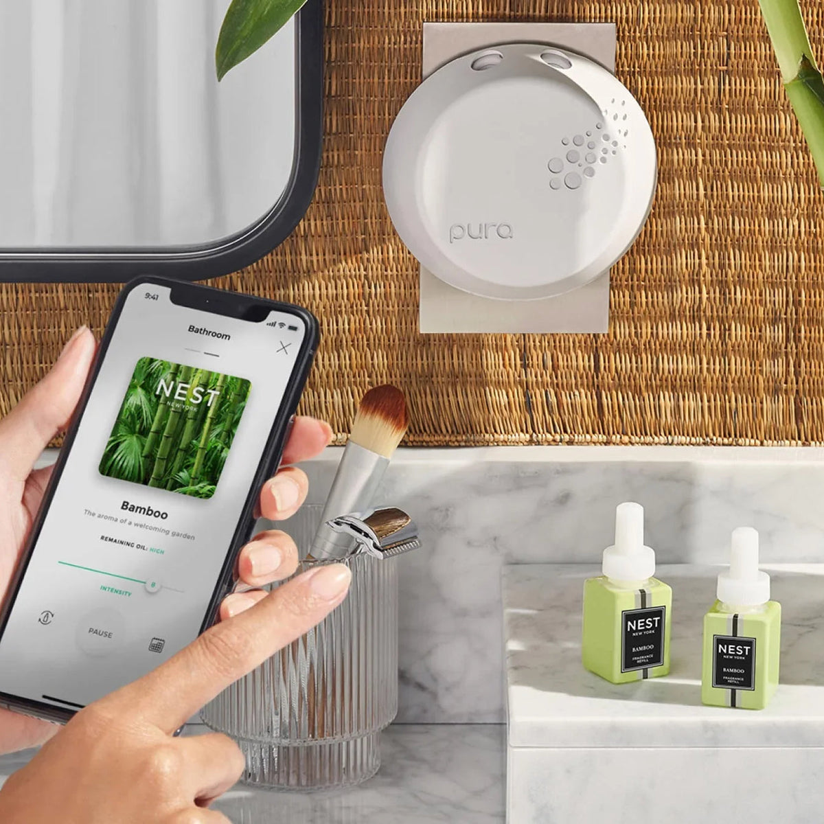 An image of Nest Fragrances Bamboo Pura Smart Diffuser Refill Set