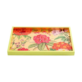 Caspari Jefferson's Garden Study Rectangular Lacquer tray