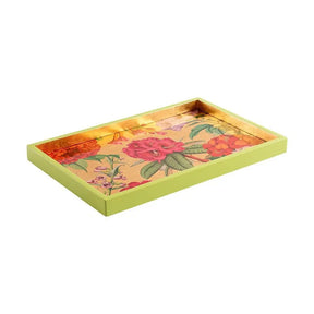 Caspari Jefferson's Garden Study Rectangular Lacquer tray