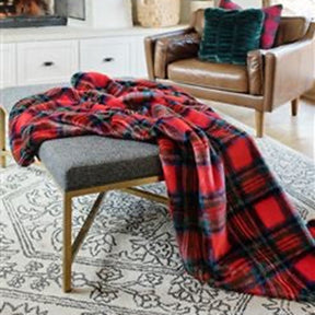 Fabulous Furs Holiday Collection Throw Red Plaid 60x72