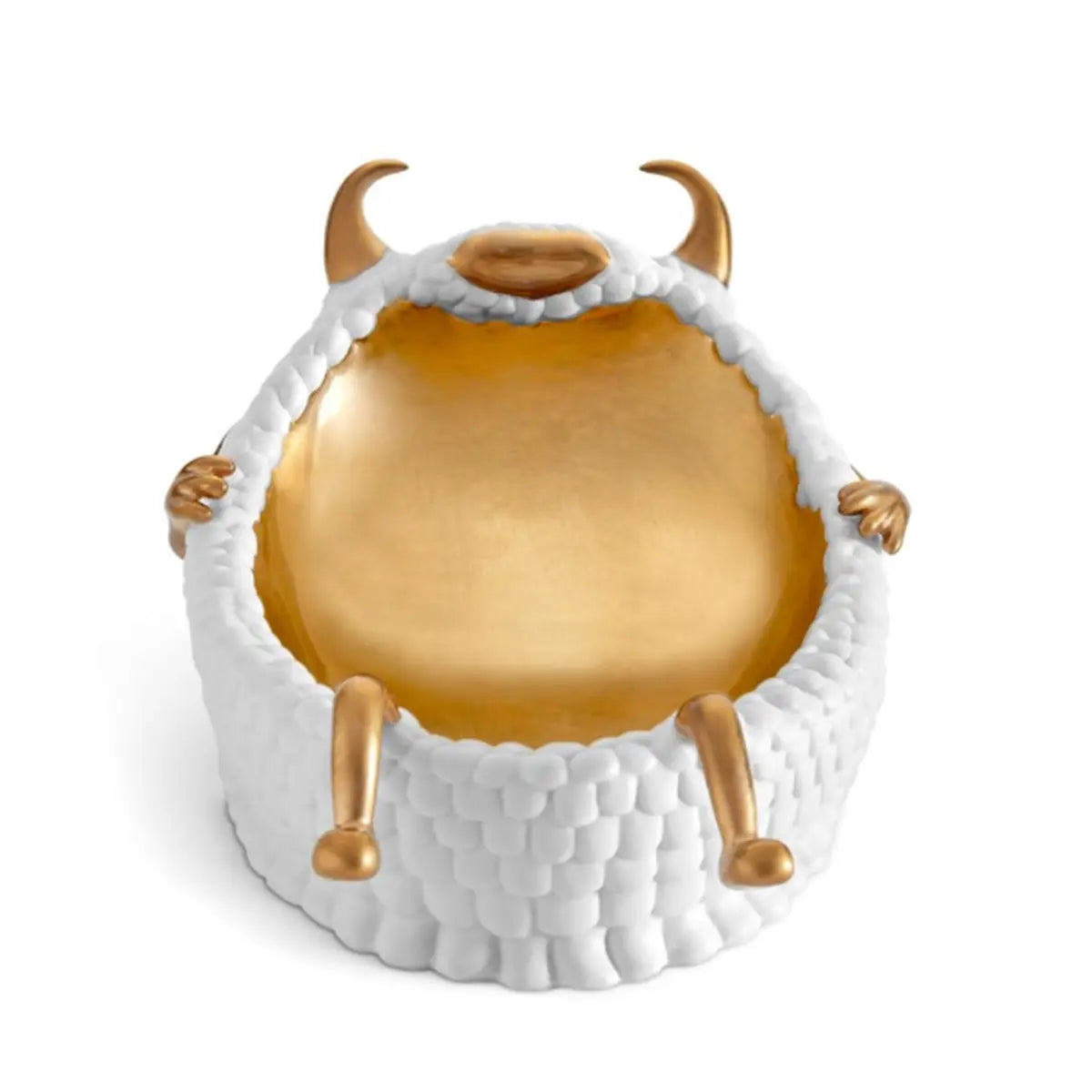 L'Objet Haas Brothers Collection Library Lazy Susan Catchall - White/Gold