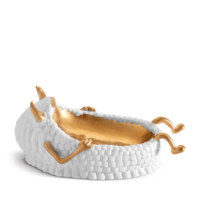 L'Objet Haas Brothers Collection Library Lazy Susan Catchall - White/Gold