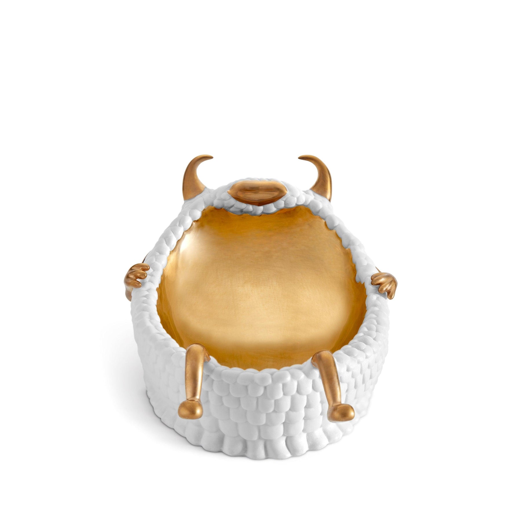 An image of L'Objet Haas Brothers Collection Library Lazy Susan Catchall - White/Gold