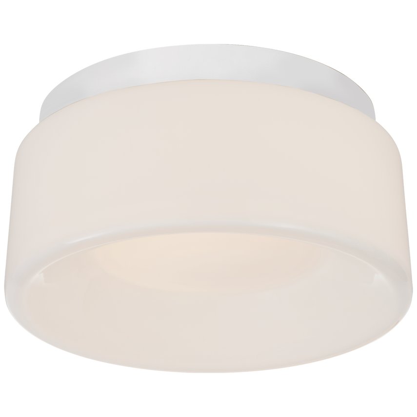 An image of Visual Comfort Barbara Barry Halo Petite Flush Mount in Matte White
