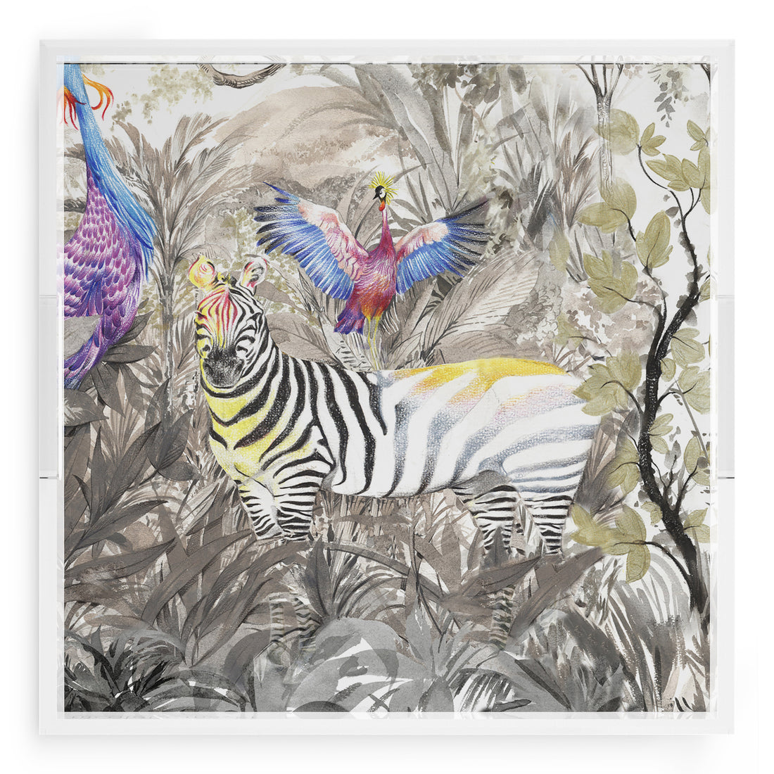 An image of Nicolette Mayer Arcadia Zebra Acrylic Tray - 18x18