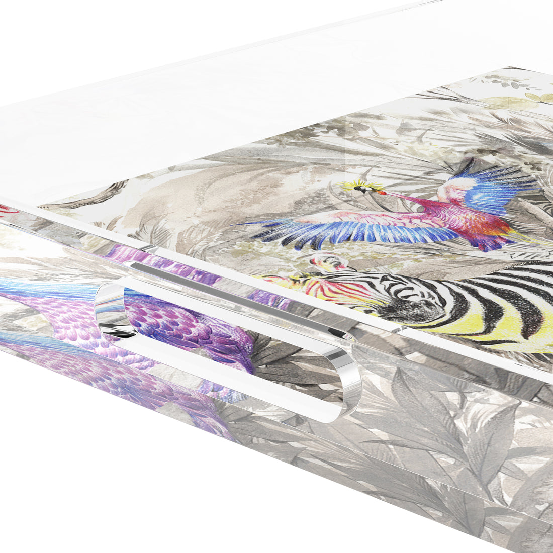 An image of Nicolette Mayer Arcadia Zebra Acrylic Tray - 18x18
