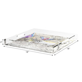 Nicolette Mayer Arcadia Zebra Acrylic Tray - 18x18