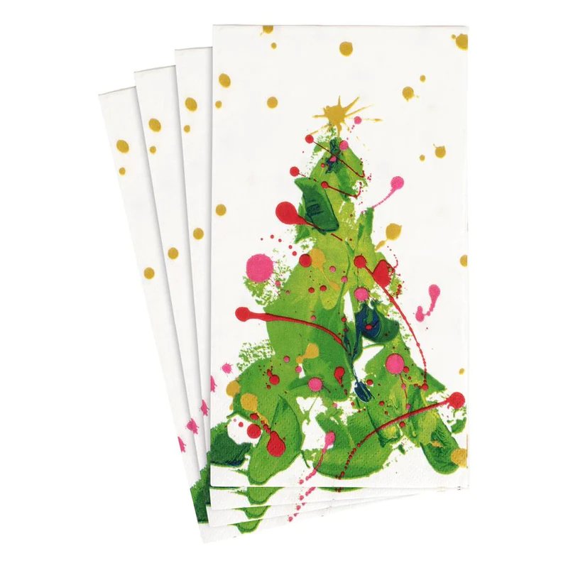 An image of Caspari Splattter Tree Guest Towels