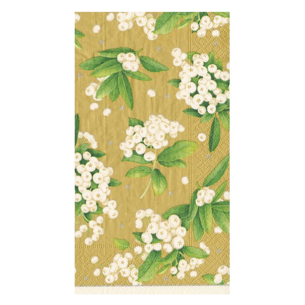 Caspari Christmas Berry Guest Towels