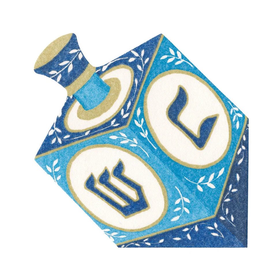 Caspari Dreidel Die-Cut Luncheon Napkins
