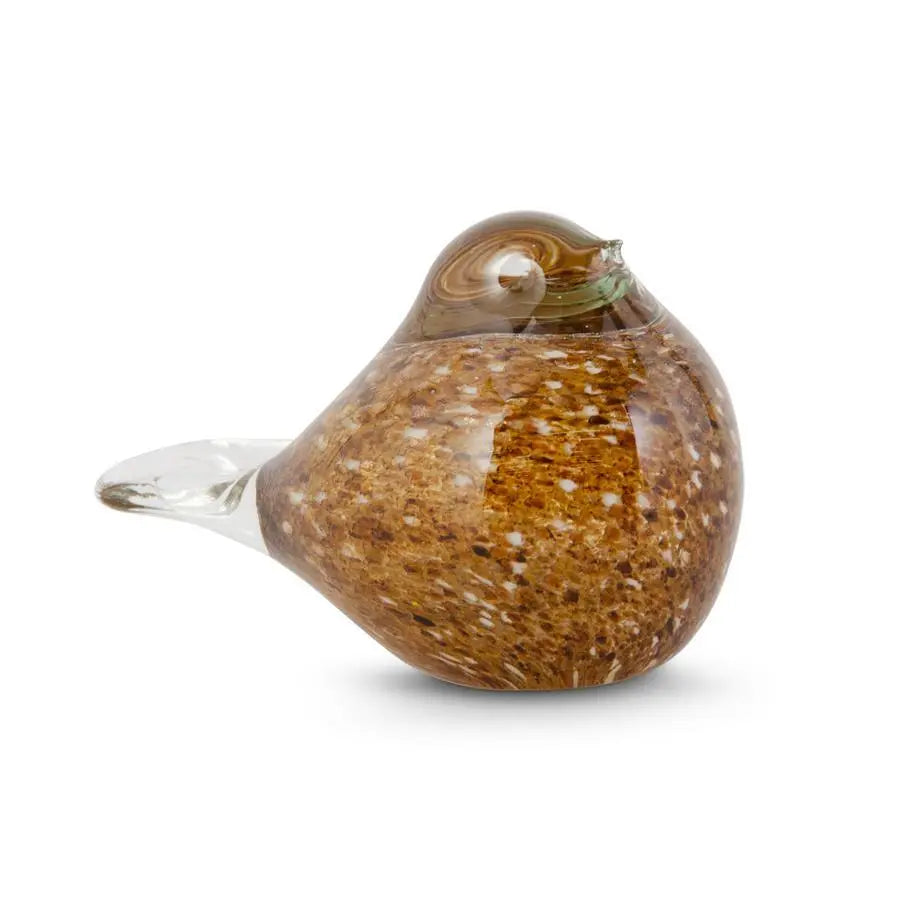 An image of K & K Brown & Gold Speckled Glass Bird