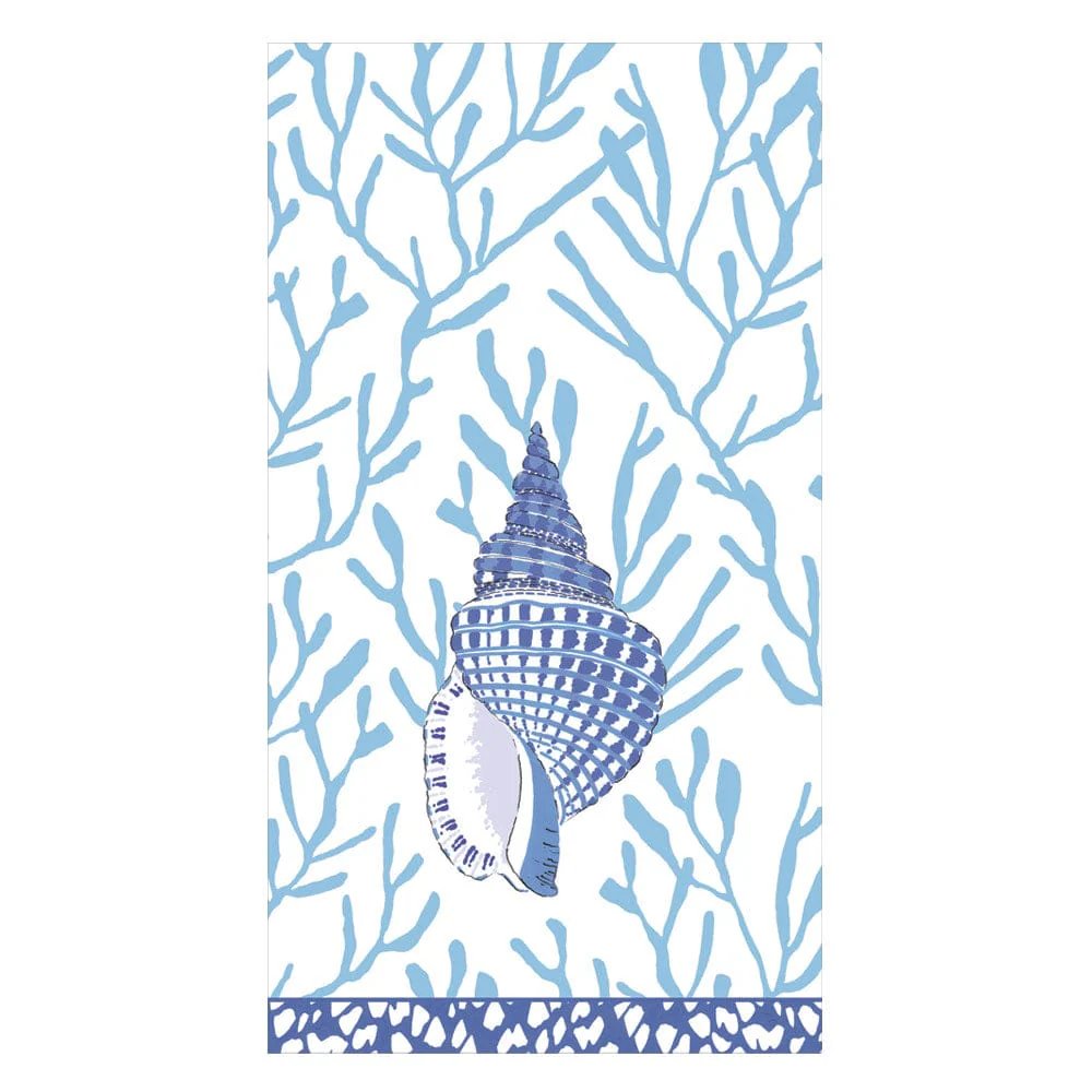 Caspari Shell Toile Guest Towels