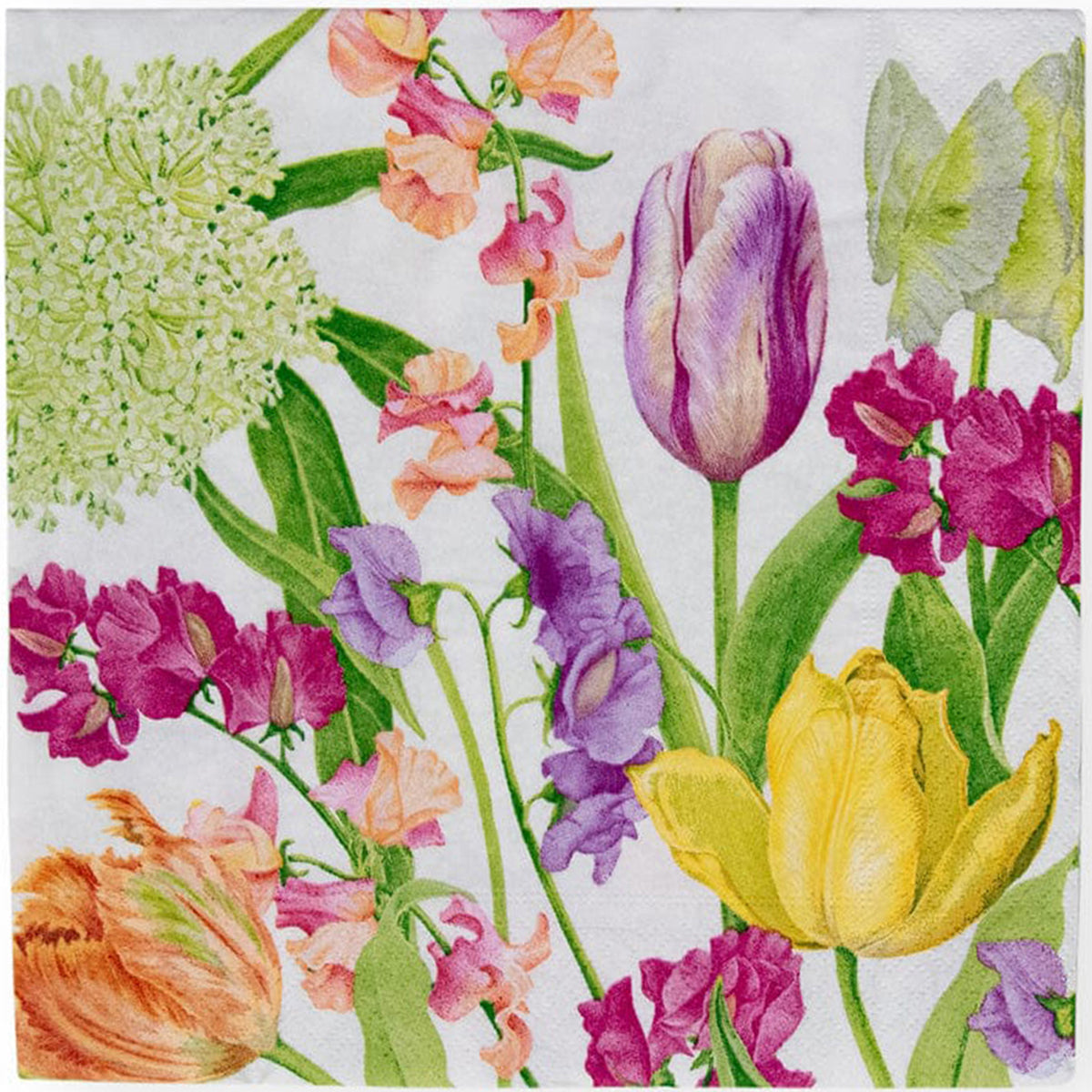 An image of Caspari Spring Flower Show Dinner Napkins