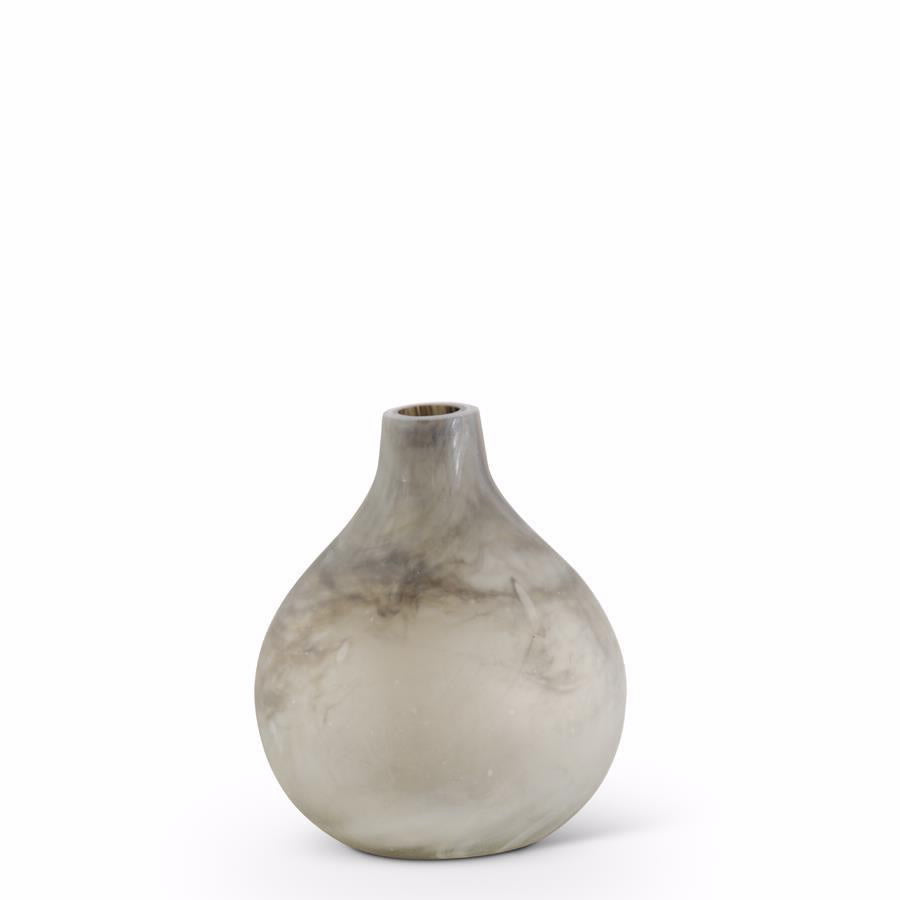 An image of K & K 5.25" Sage Green Swirl Bottle Vase