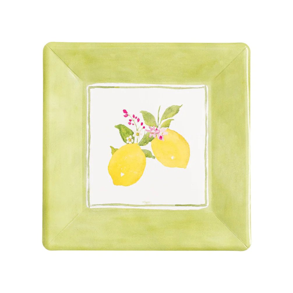 An image of Caspari Limoncello Square Salad & Dessert Plates