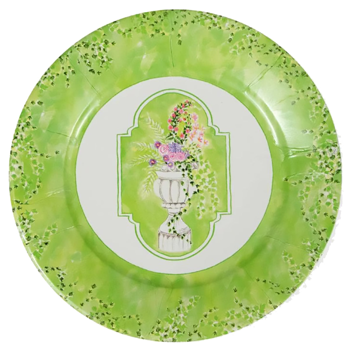 An image of Caspari Jardin De Luxembourg Square Dinner Plates