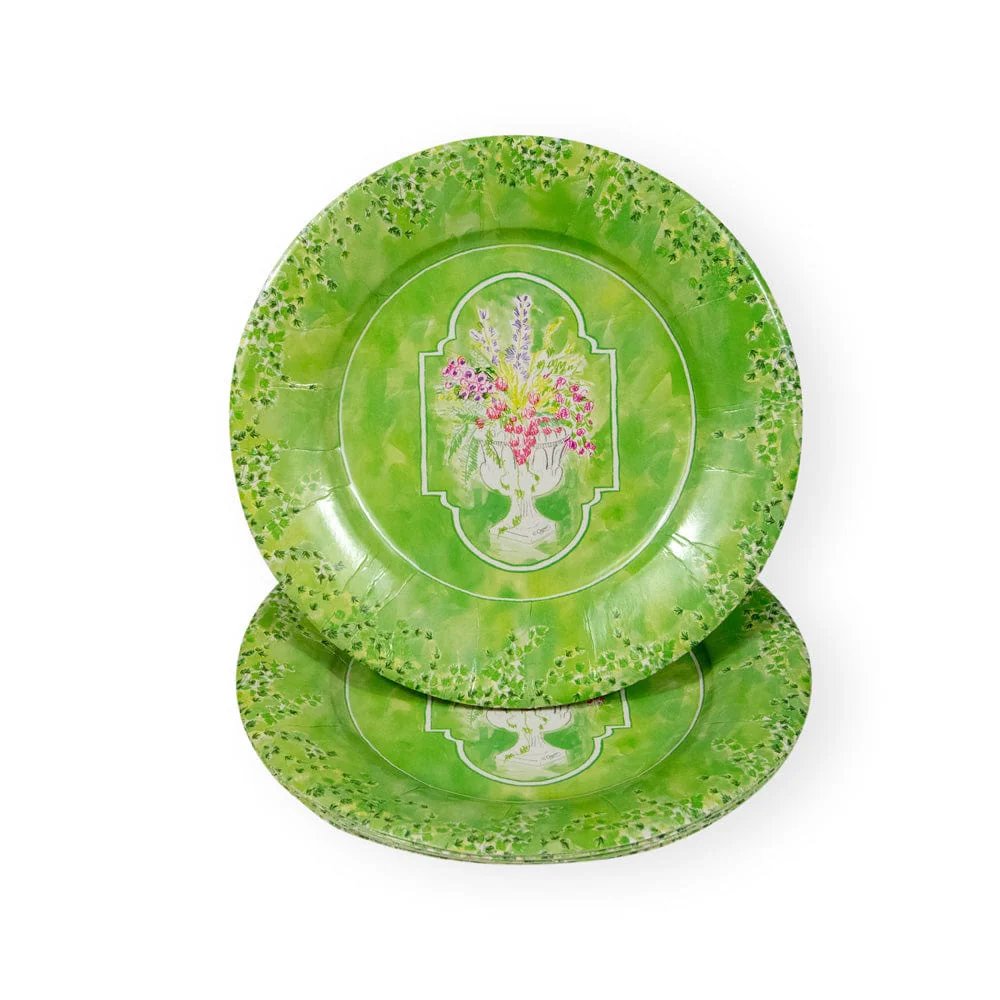 An image of Caspari Jardin De Luxembourg Square Salad & Dessert Plates