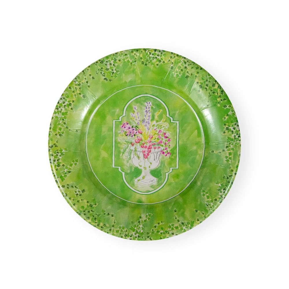 An image of Caspari Jardin De Luxembourg Square Salad & Dessert Plates