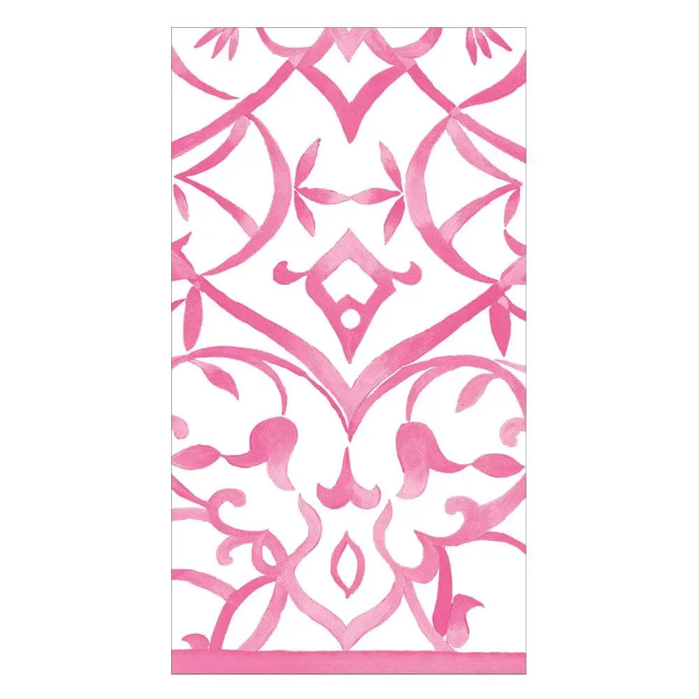 Caspari Algarve Guest Towel in Fuchsia