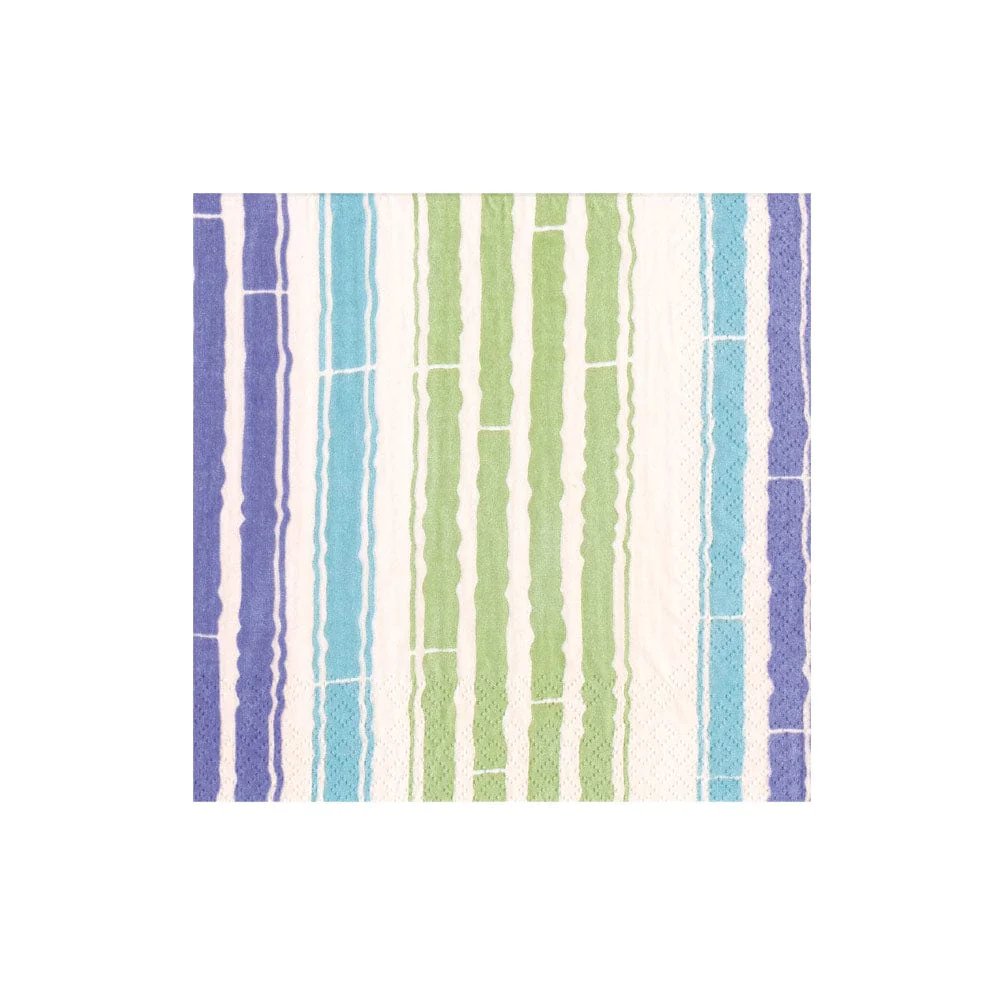 Caspari Bamboo Stripe Cocktail Napkins