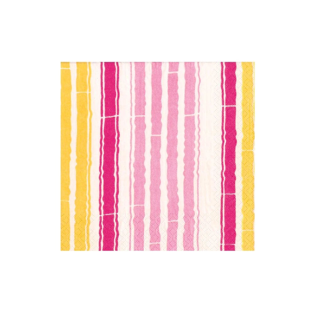 Caspari Bamboo Stripe Cocktail Napkins