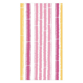 Caspari Bamboo Stripe Guest Towel Fuchsia Pink