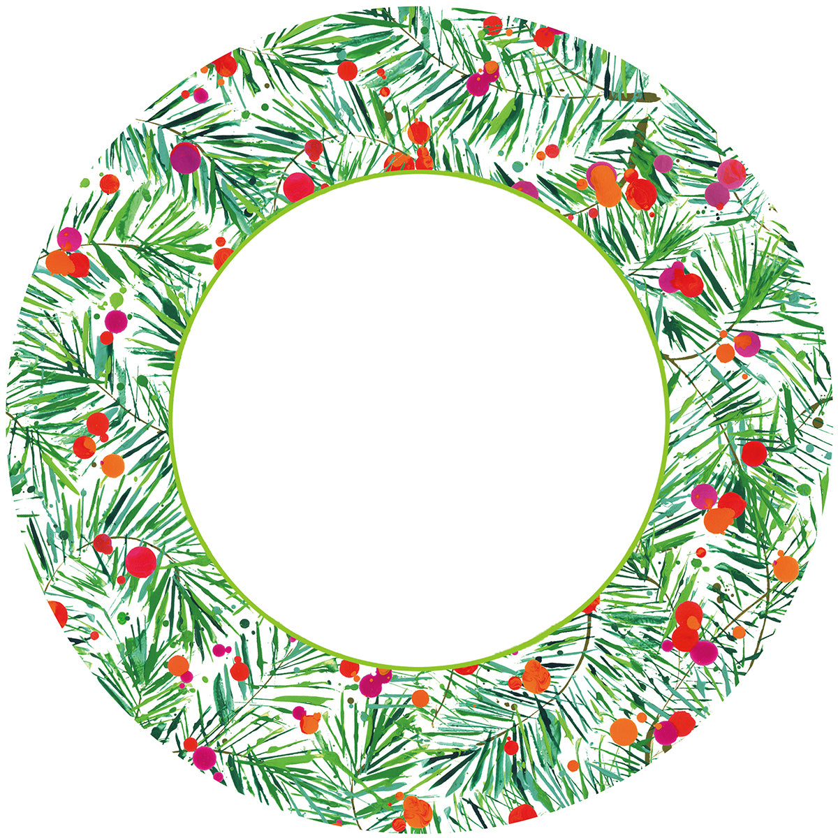 An image of Caspari Modern Pine Round Dinner Plates
