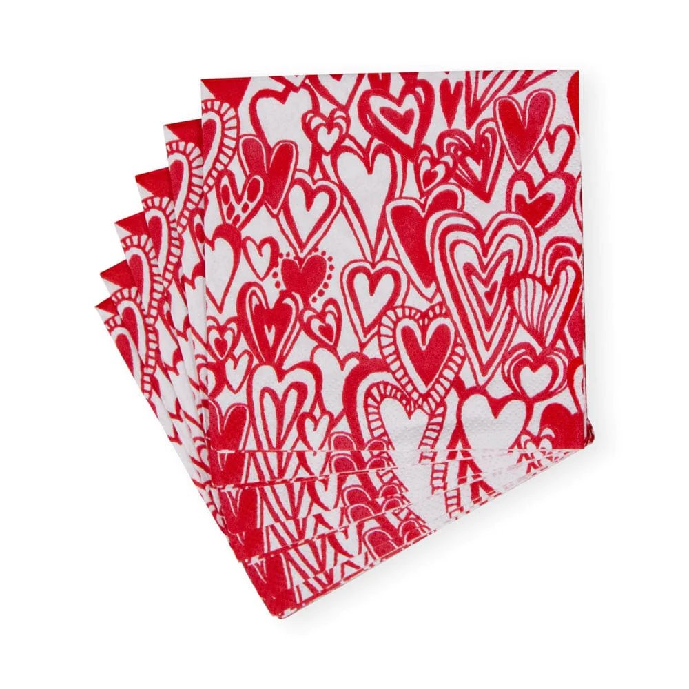 An image of Caspari Groovy Love Cocktail Napkin