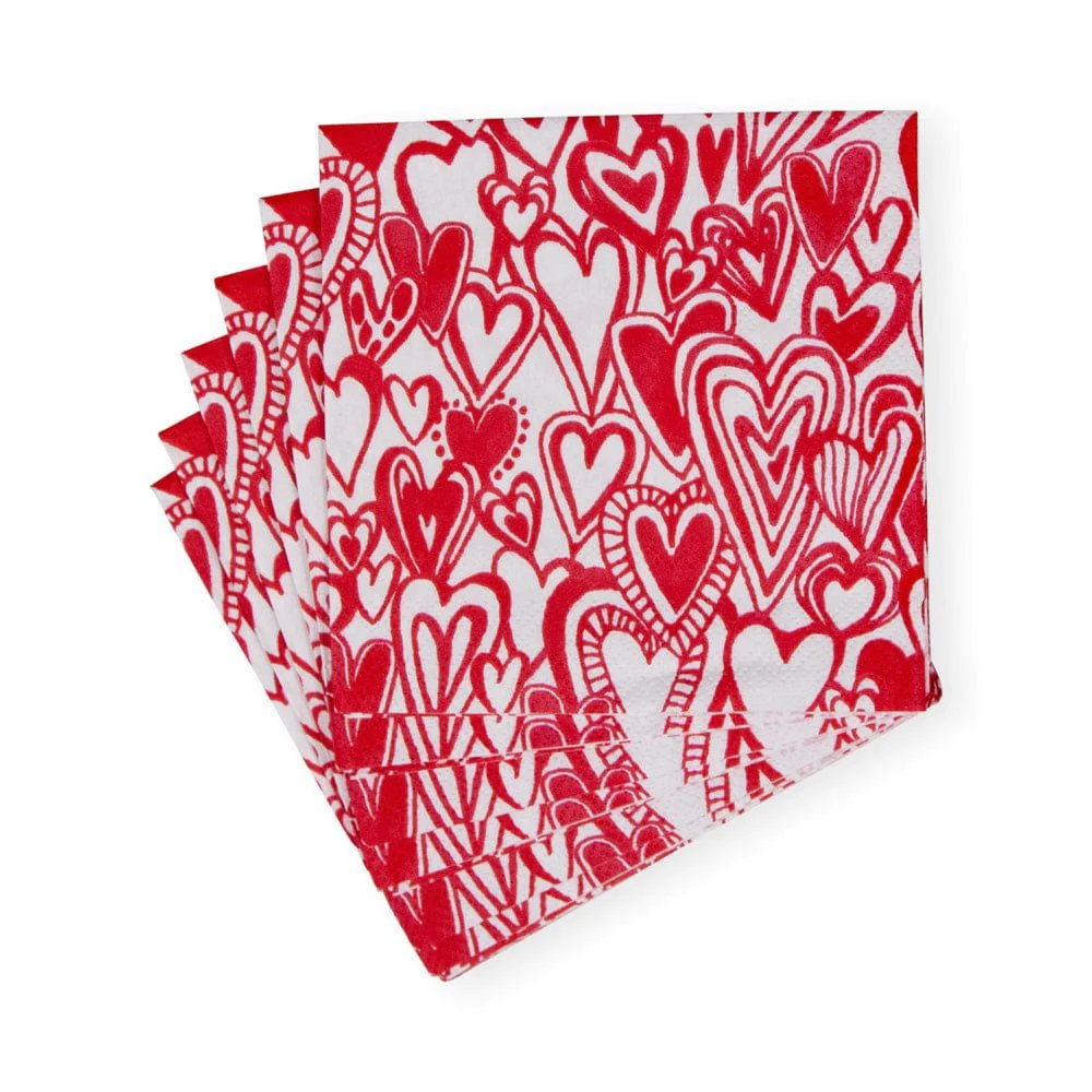 An image of Caspari Groovy Love Cocktail Napkins