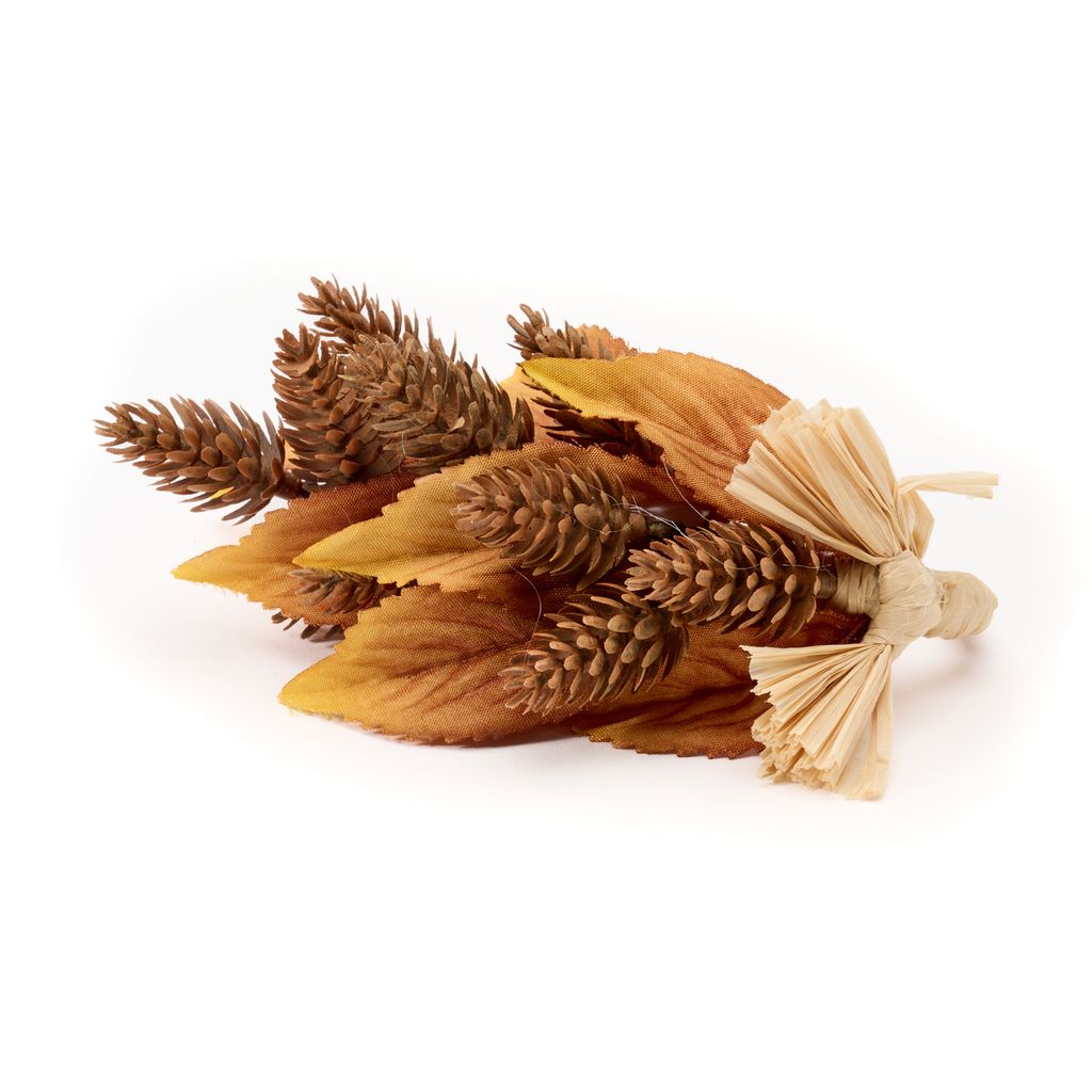 An image of Deborah Rhodes Amber Pine Cone Spray Napkin Ring - Set of 4