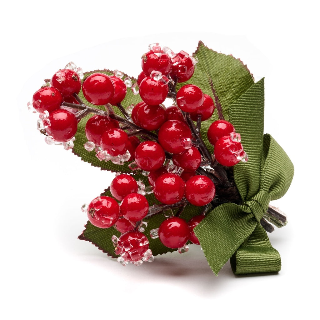 An image of Deborah Rhodes Iced Berry Corsage Napkin Ring - Set of 4