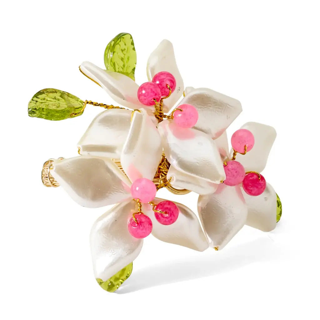 Deborah Rhodes Spring Jasmine Pearl Set of 4 Napkin Ring