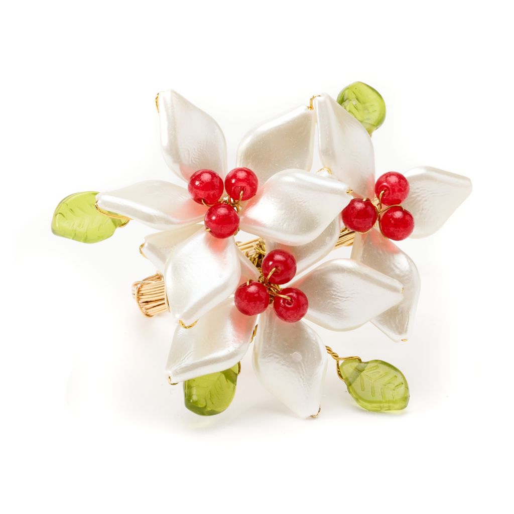Deborah Rhodes Jasmine Pearl Beaded Napkin Ring - Set of 4