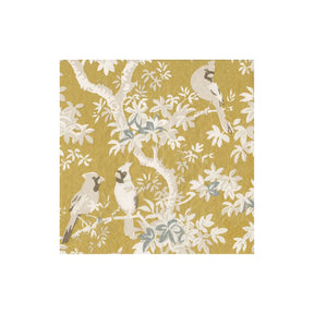 Caspari Scenic Songbirds Cocktail Napkins in Gold Ivory