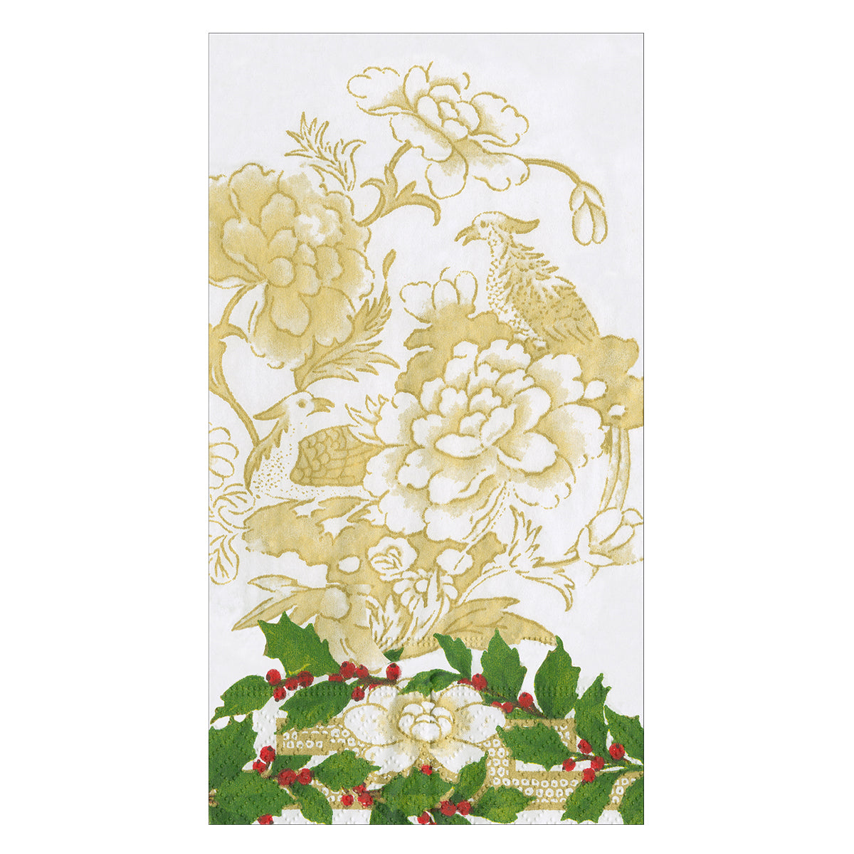 An image of Caspari Holly Ceramic Guest Towels