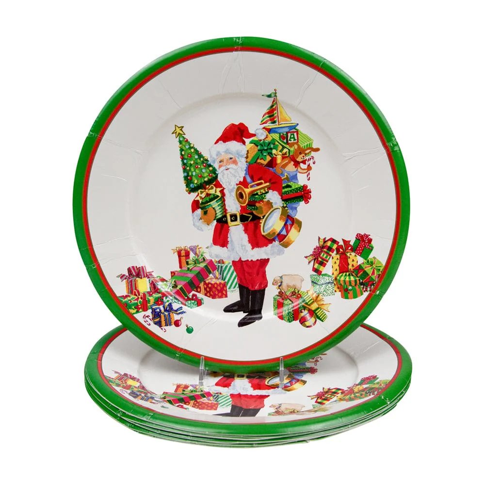 An image of Caspari Mr. Claus Dinner Plates