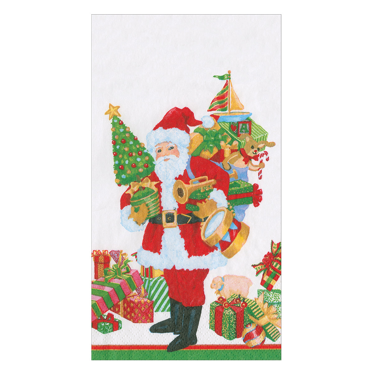 An image of Caspari Mr. Claus Guest Towels