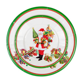 Caspari Mr. Claus Salad & Dessert Plates