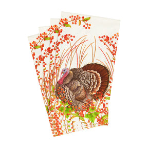 Caspari Turkey & Berries Guest Towels