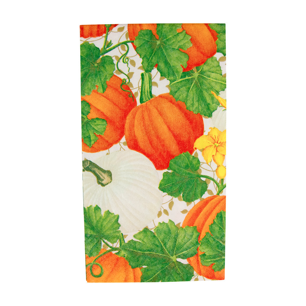 An image of Caspari Pumpkin Chintz Guest Towels