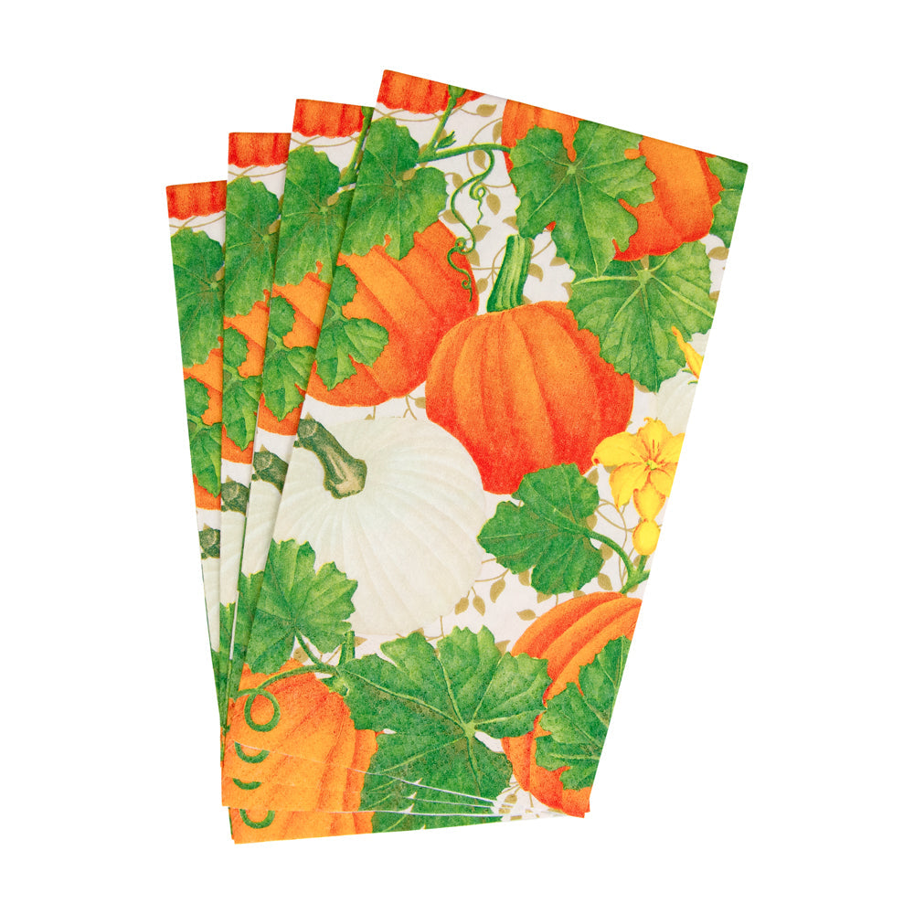 An image of Caspari Pumpkin Chintz Guest Towels