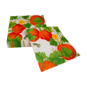 Caspari Pumpkin Chintz Luncheon Napkins