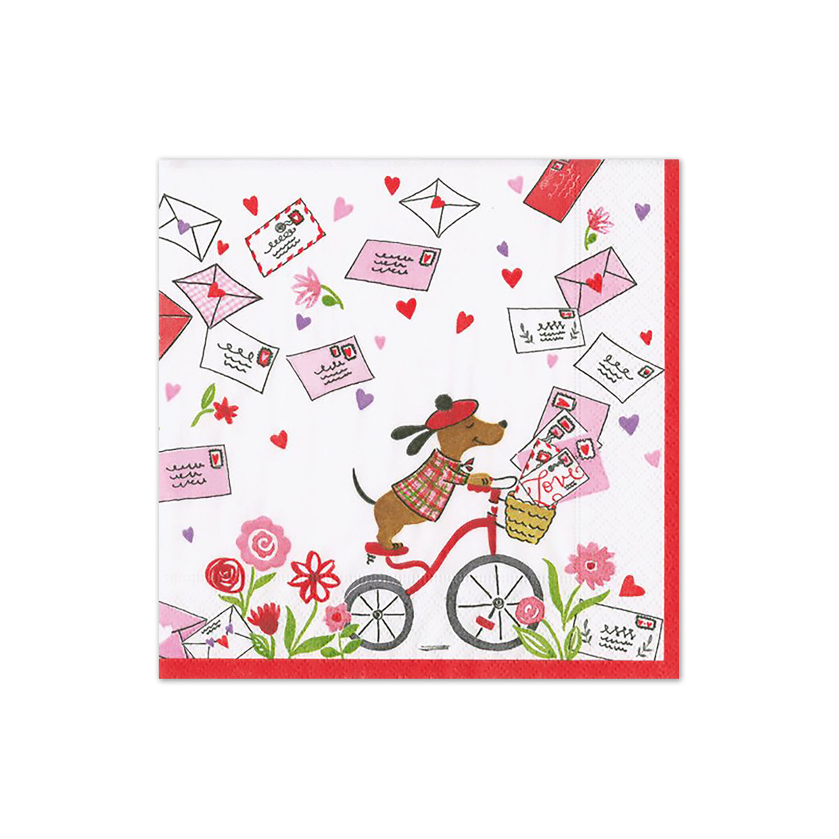 An image of Caspari Love Notes Cocktail Napkins