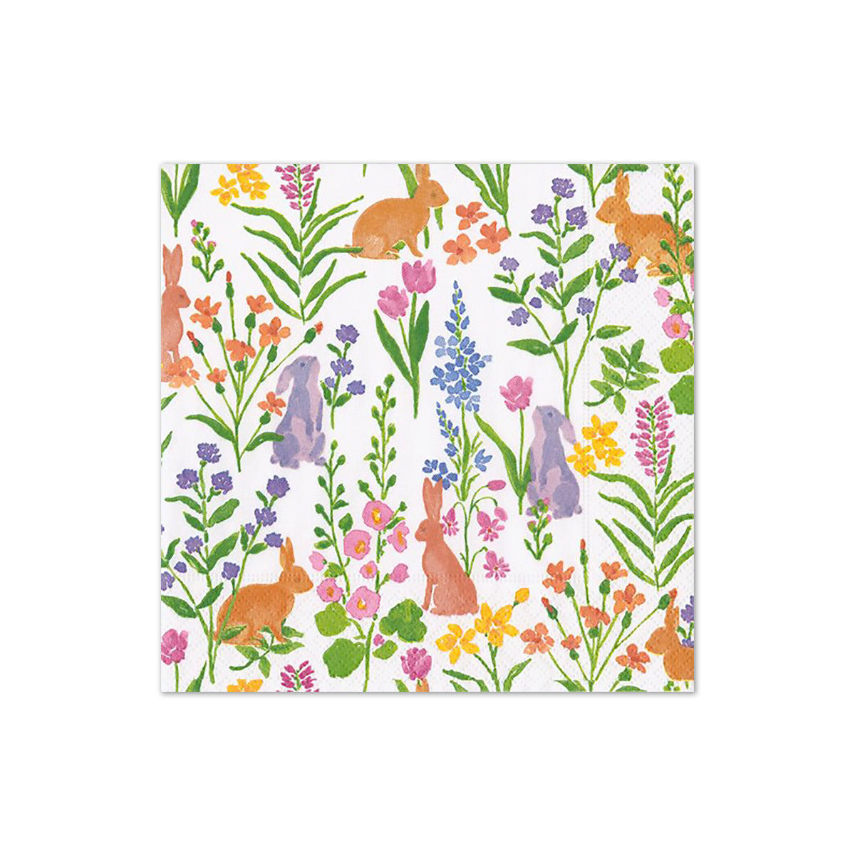 An image of Caspari Bunny Field Cocktail Napkins