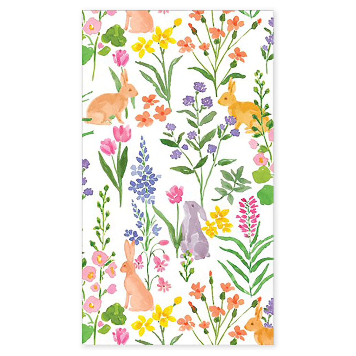 Caspari Bunny Field Guest Towels